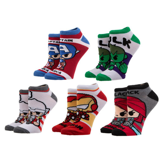 Load image into Gallery viewer, Marvel Chibi Avengers Ankle Socks 5 Pack
