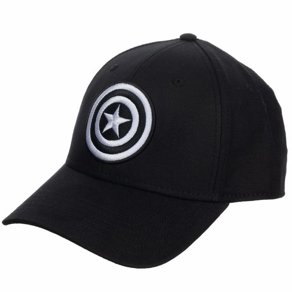 Load image into Gallery viewer, Captain America Marvel Black Embroidered Flex Fit Hat

