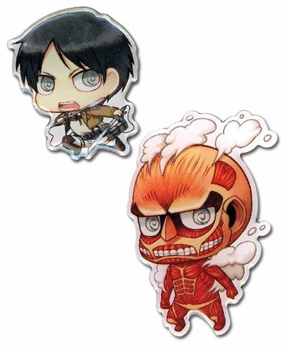 Load image into Gallery viewer, Eren and Titan Metal Pin Set from Attack on Titan
