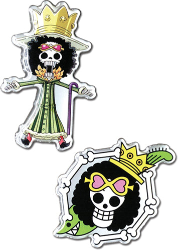 Load image into Gallery viewer, Brook and Brook (One Piece) Skull Metal Pin 2 Pack
