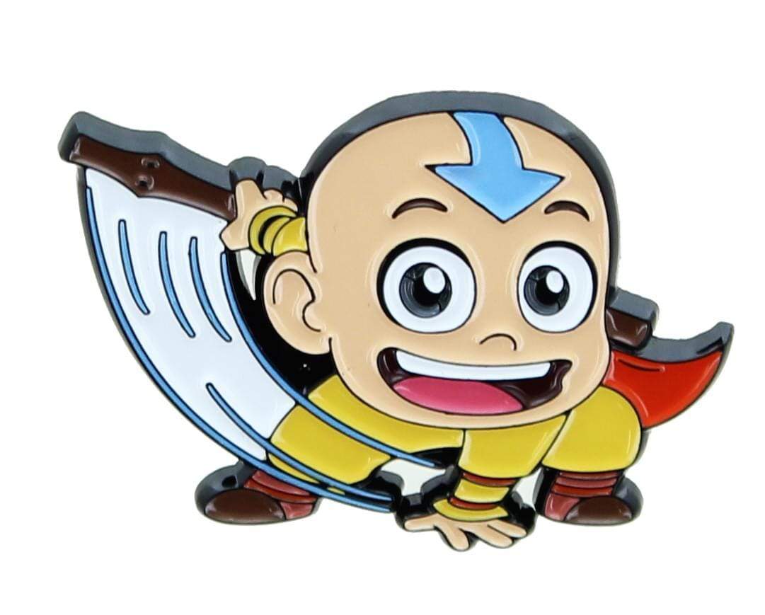 Aang with Staff Avatar: The Last Airbender Chibi Enamel Pin