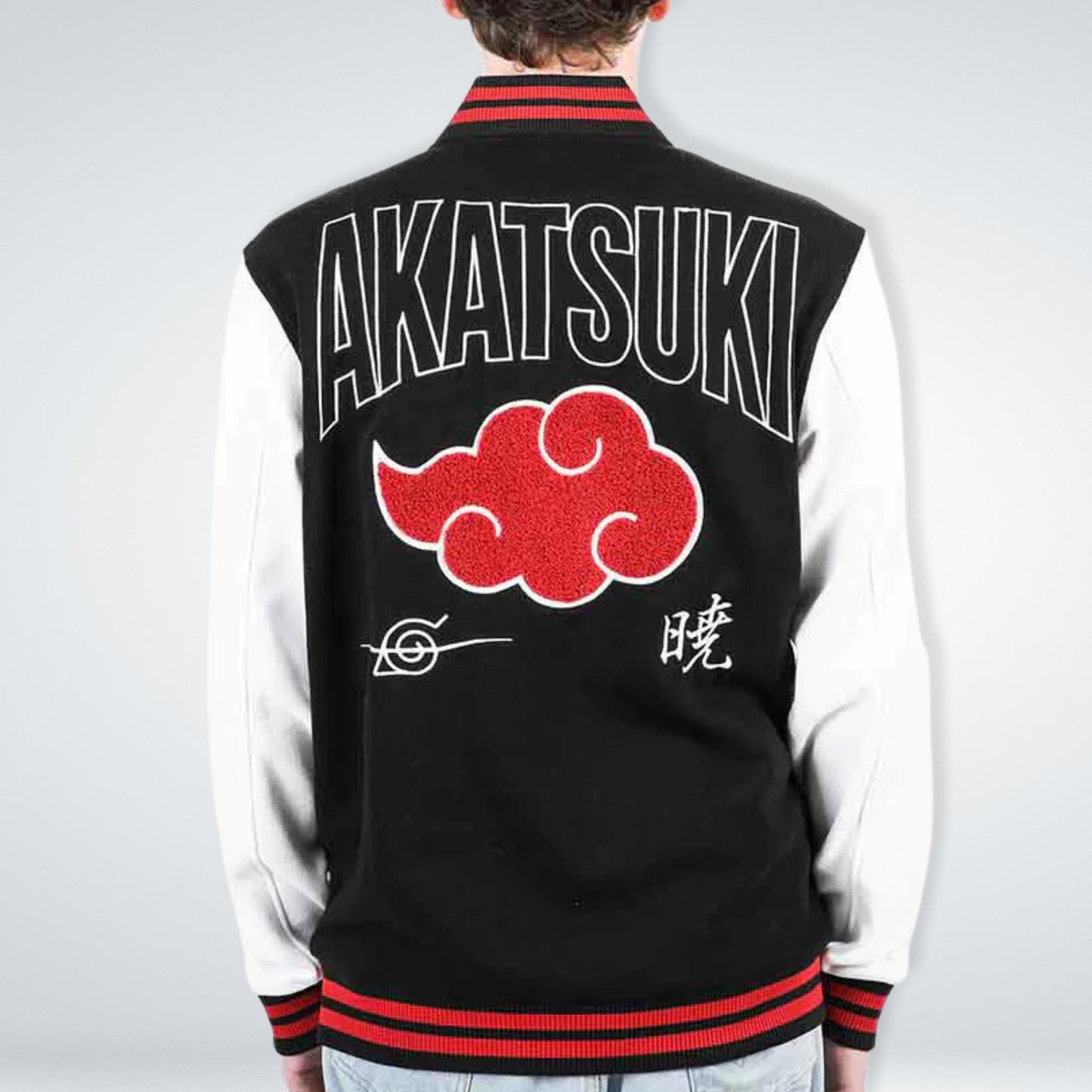 Akatsuki Red Cloud (Naruto Shippuden) Embroidered Fleece Letterman Jacket