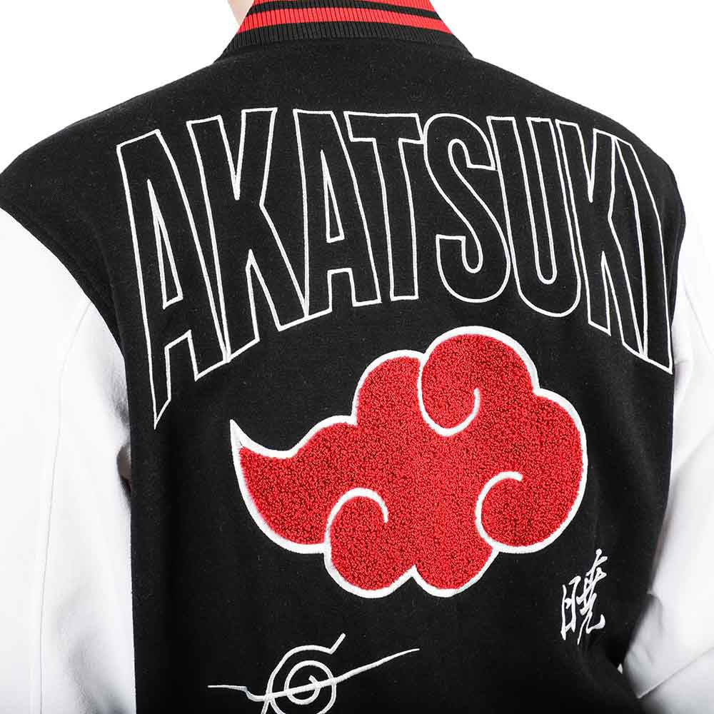 Akatsuki Red Cloud (Naruto Shippuden) Embroidered Fleece Letterman Jacket
