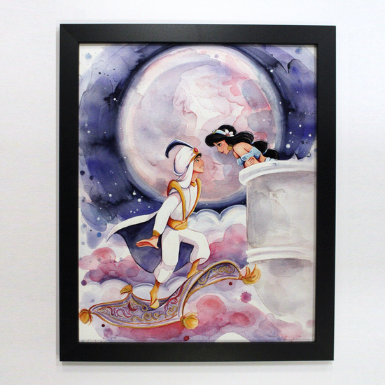Aladdin and Jasmine "A Whole New World" Disney Watercolor Art Print
