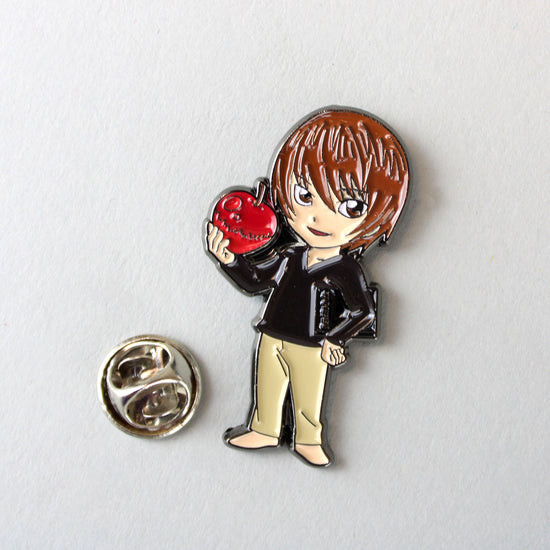 Light Yagami with Apple (Death Note) Metal Enamel Pin