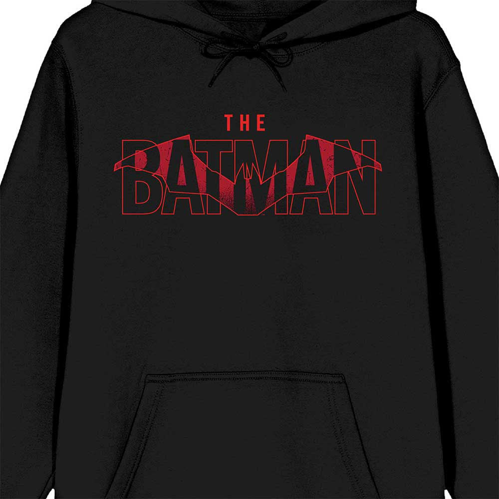 The Batman 2022 Title Logo (DC) Red and Black Pullover Hoodie Sweatshirt