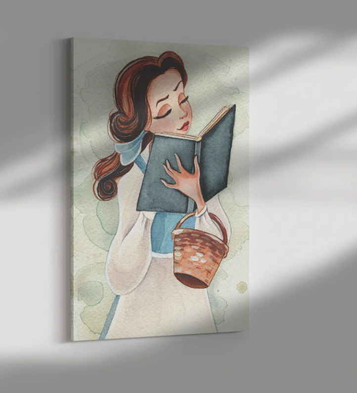 Belle Beauty and the Beast Watercolor Art Print
