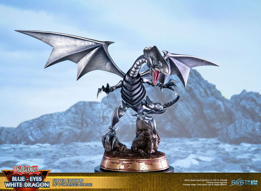 Blue-Eyes White Dragon (Yu-Gi-Oh!) Silver Variant Edition Statue