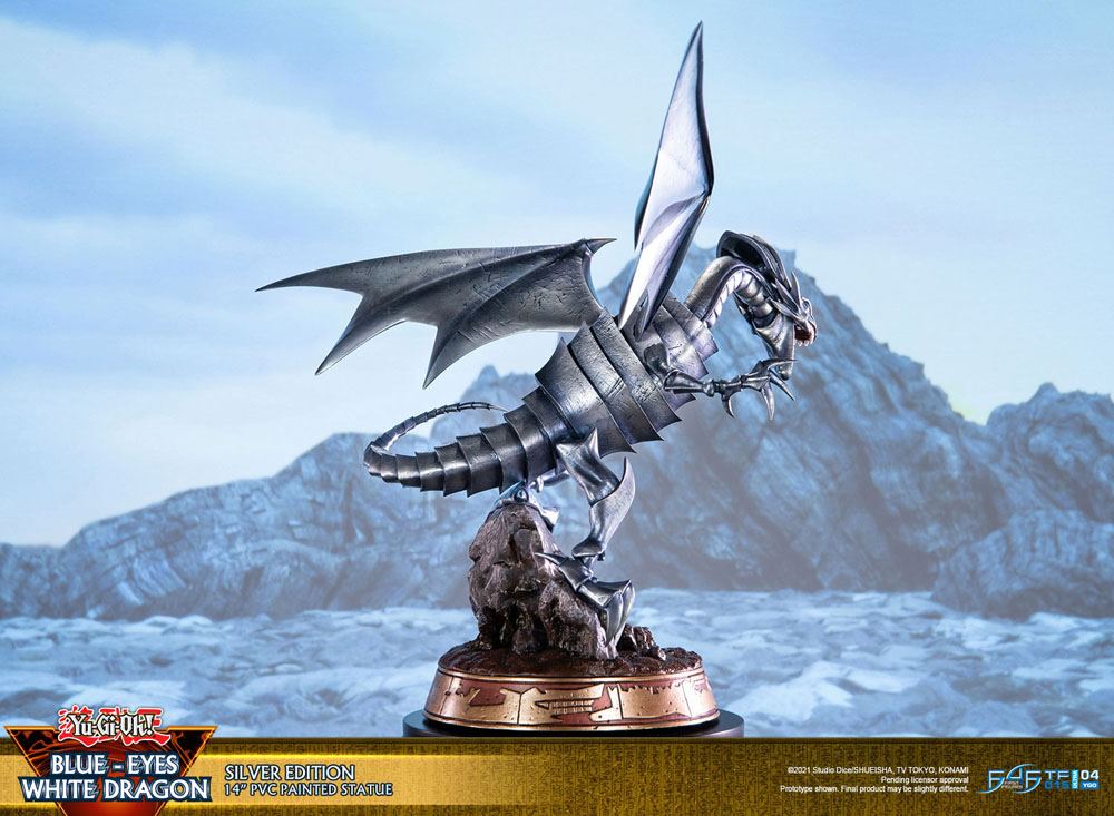 Blue-Eyes White Dragon (Yu-Gi-Oh!) Silver Variant Edition Statue