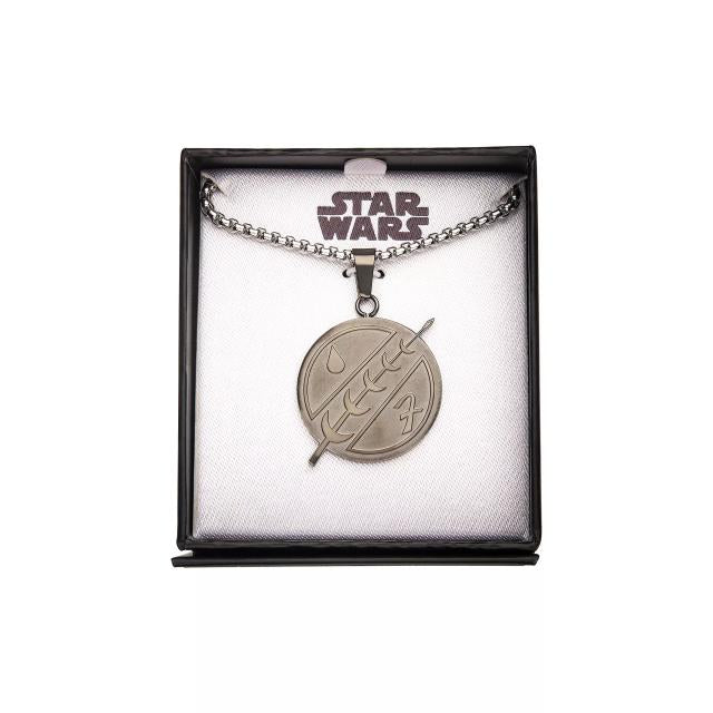 Load image into Gallery viewer, Boba Fett Mandalorian Symbol (Star Wars) Stainless Steel Pendant
