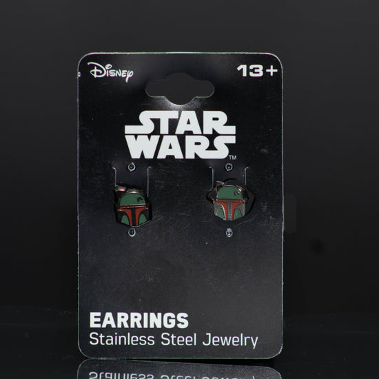 Boba Fett Helmet Star Wars Stainless Steel Stud Earrings