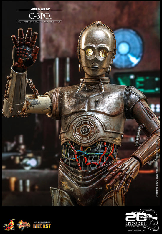 Load image into Gallery viewer, *Pre-Order* C-3PO (Star Wars: Attack of the Clones) 20th Anniversary 1:6 Diecast Figure by Hot Toys
