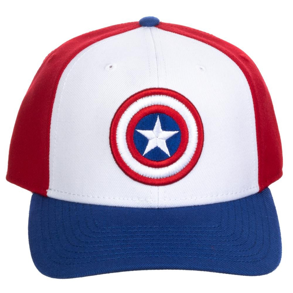 Captain America Shield Pre-Curved Snapback Hat