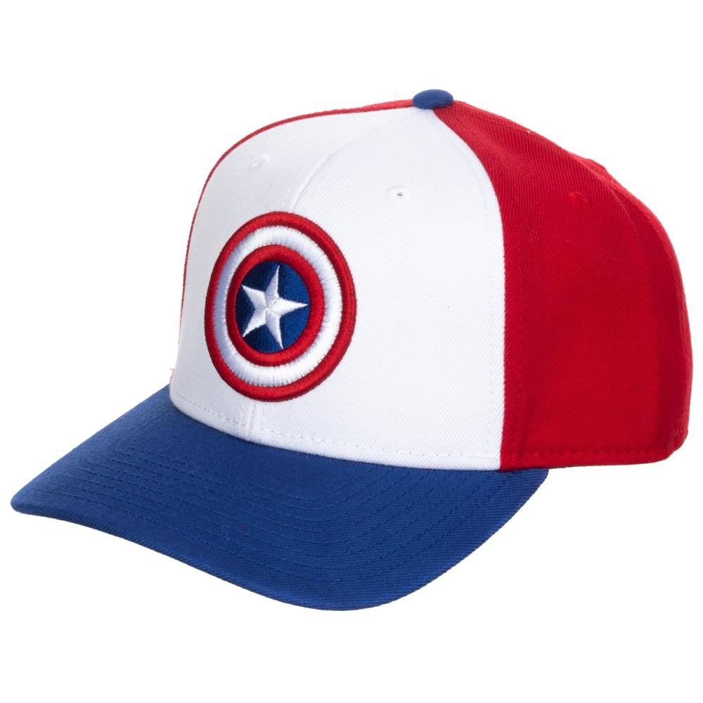 Captain America Shield Pre-Curved Snapback Hat