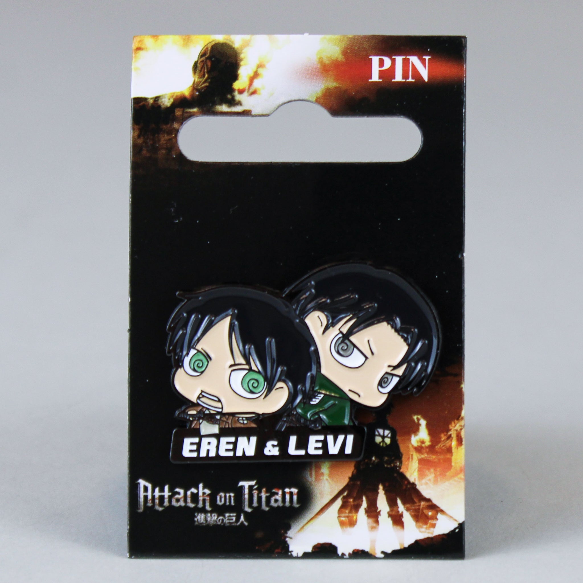 Attack On Titan Chibi Eren And Levi Enamel Pin Set Collectors Outpost