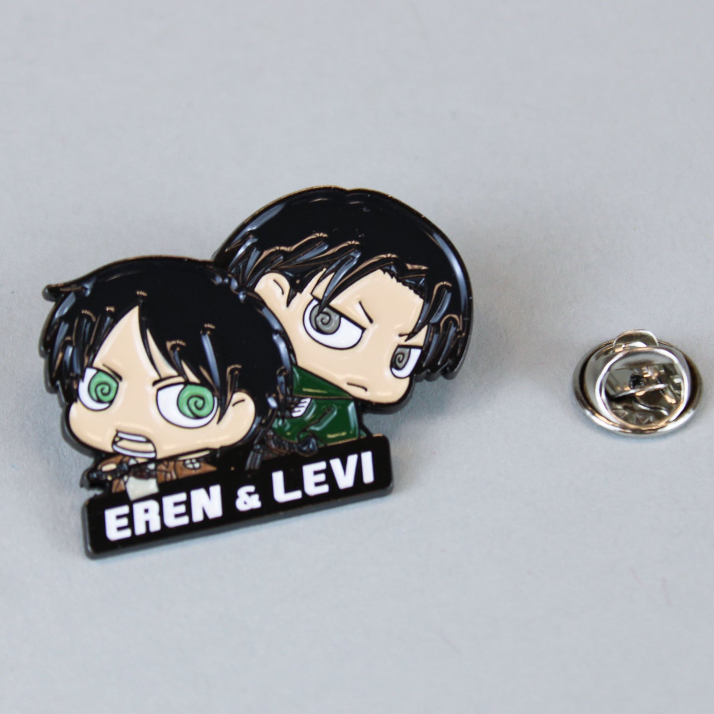 Load image into Gallery viewer, Chibi Eren and Levi (Attack on Titan) Enamel Pin
