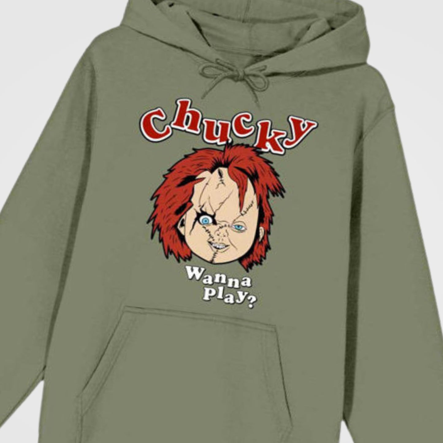 Chucky Face "Wanna Play?" (Child's Play) Pullover Hoodie Sweatshirt