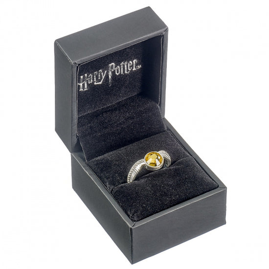 Harry Potter Sterling Silver Crystal Golden Snitch Ring