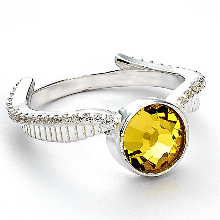 Load image into Gallery viewer, Golden Snitch (Harry Potter) Crystal Ring in Sterling Silver
