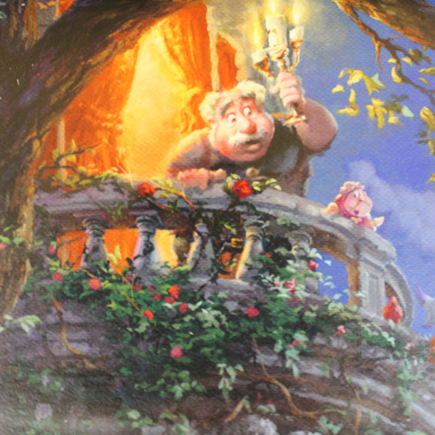 Disney Beauty and the Beast "Dancing in the Moonlight" Thomas Kinkade Framed Art Print