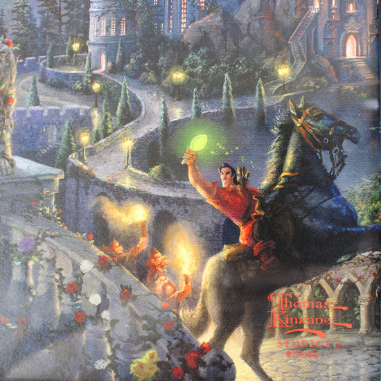 Disney Beauty and the Beast "Dancing in the Moonlight" Thomas Kinkade Framed Art Print