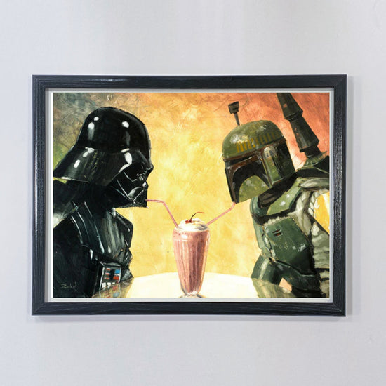 Darth Vader & Boba Fett (Star Wars) Vintage Milkshake Parody Art Print