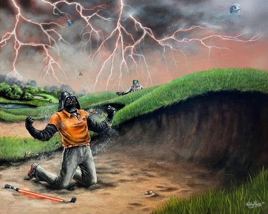 Load image into Gallery viewer, Darth Vader Sand Trap &amp;quot;NnoooOOOoOo&amp;quot; (Star Wars) Golfing Parody Art Print
