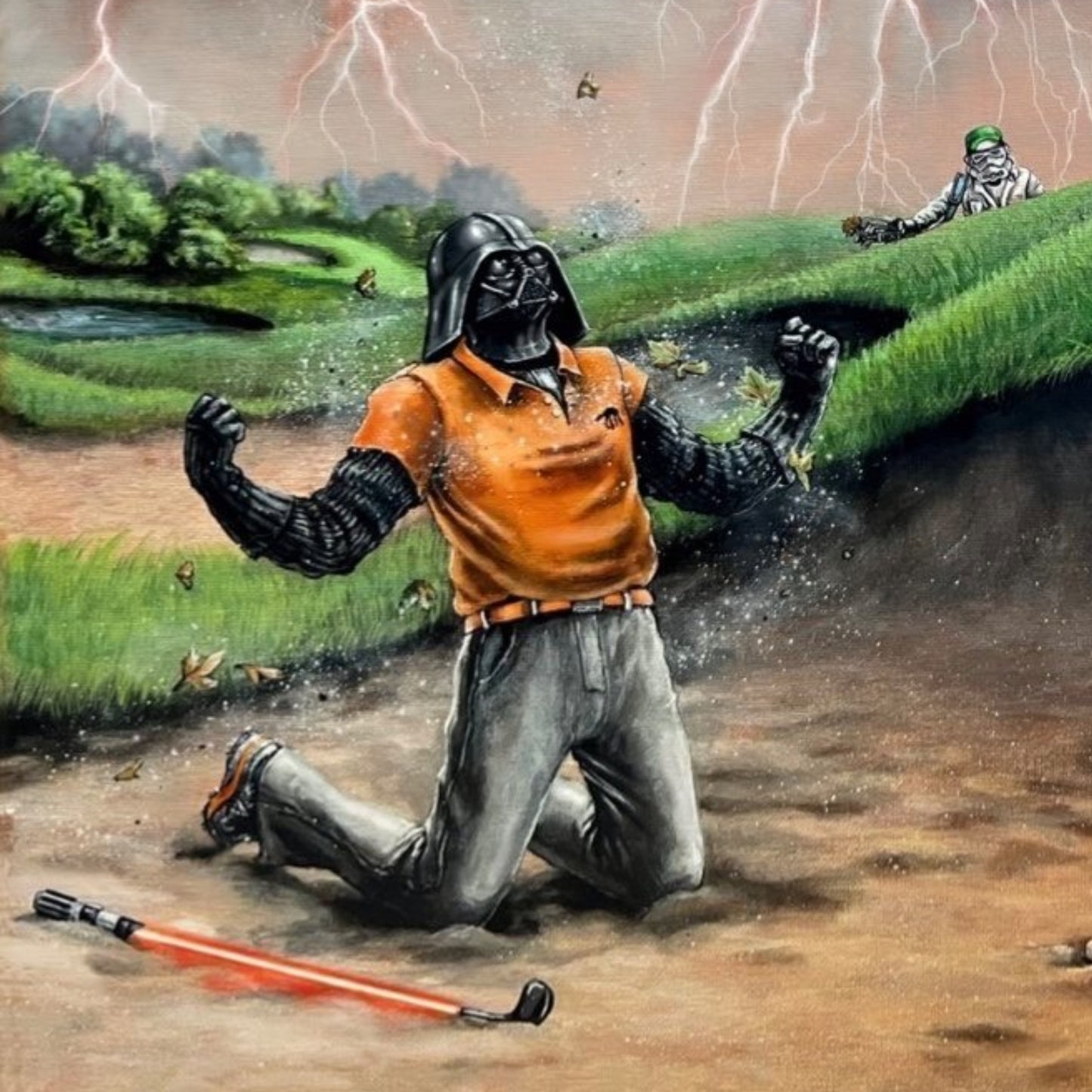 Darth Vader Golfing Star Wars Parody Art Print