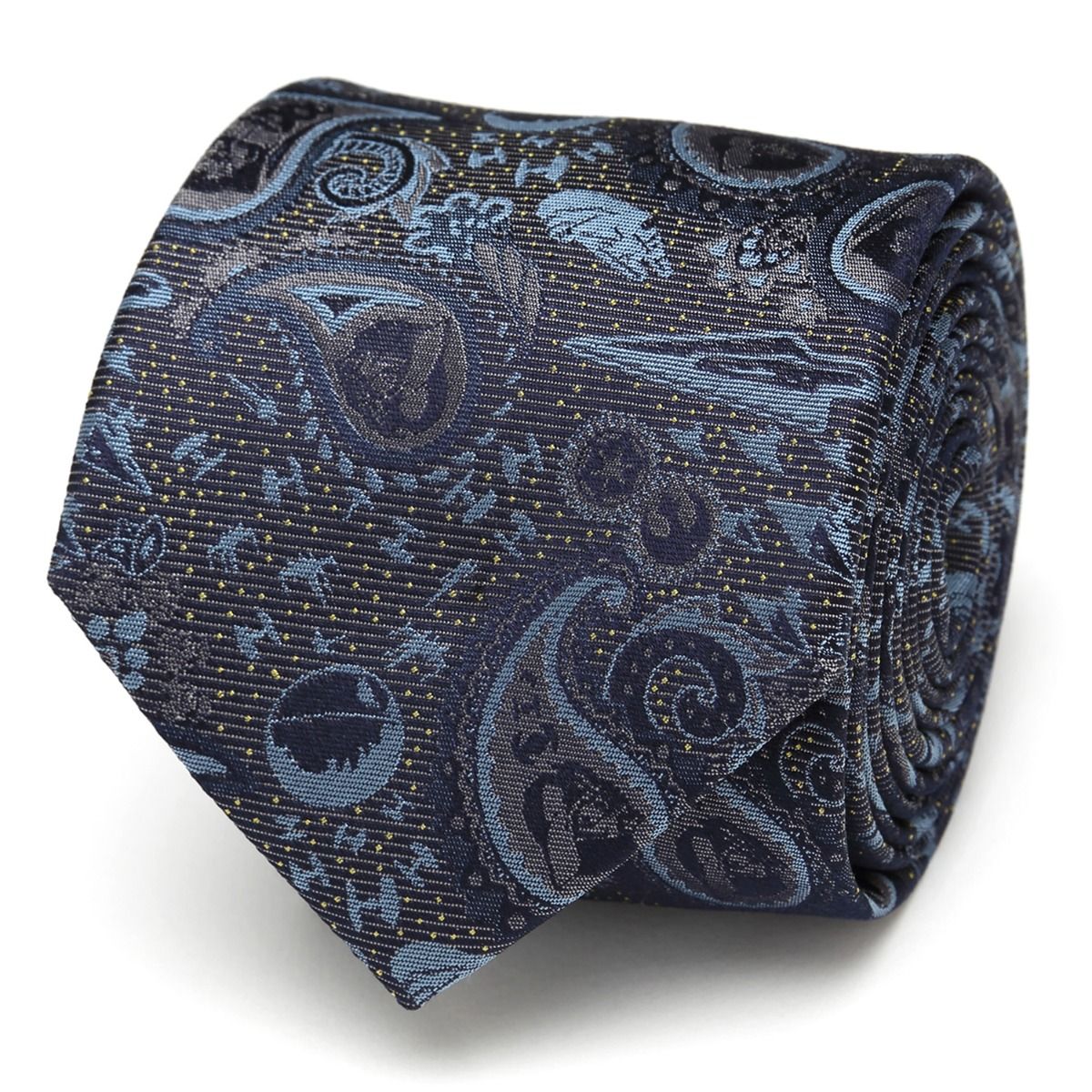 Star Wars Darth Vader Blue & Gray Paisley Fine Silk Necktie