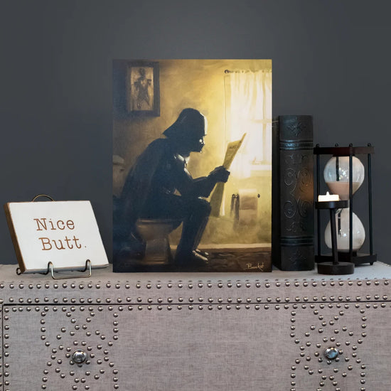 Load image into Gallery viewer, Darth Vader &amp;quot;Taking a Sith&amp;quot; Star Wars Bathroom Parody Art Print
