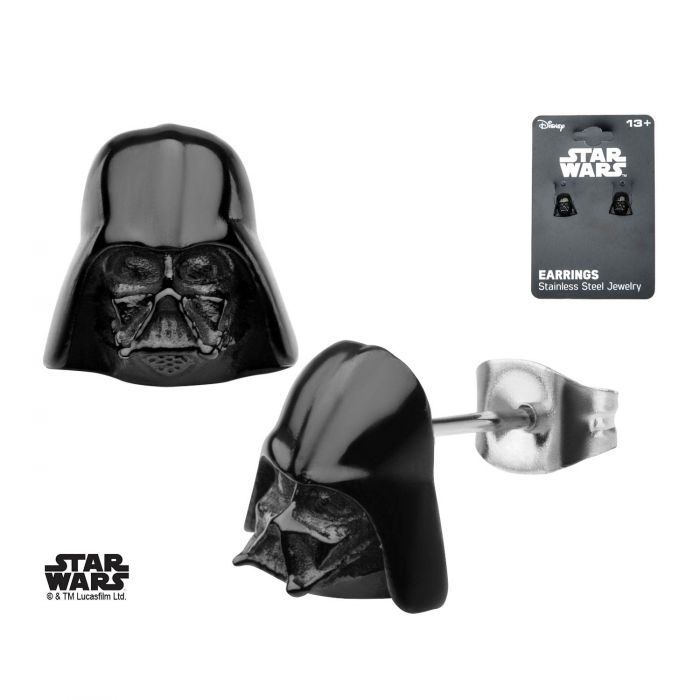 Load image into Gallery viewer, Darth Vader Helmet (Star Wars) 3D Sculpt Stud Earrings
