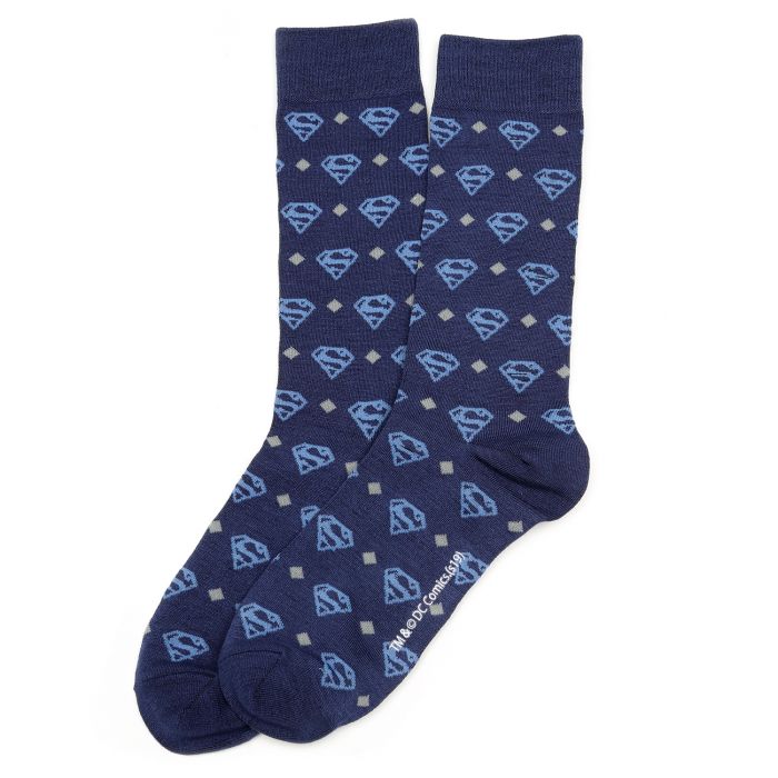 DC Comics Superman Diamond Navy Men's Dress Socks