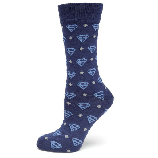 DC Comics Superman Diamond Navy Men's Dress Socks