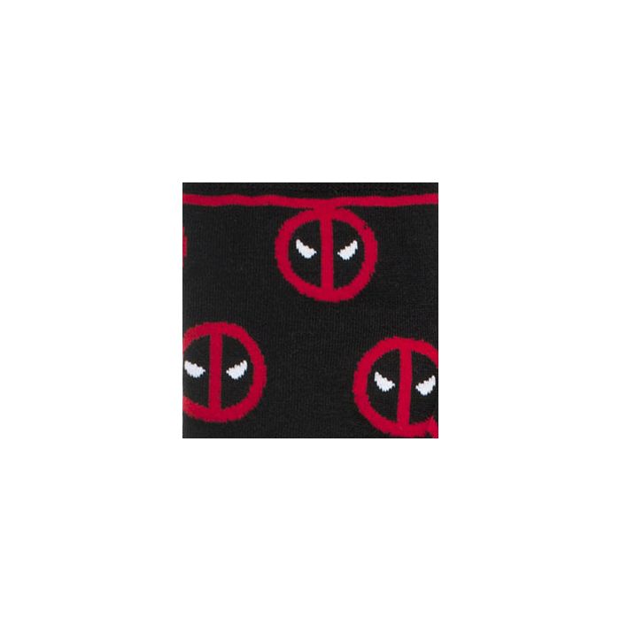 Marvel Deadpool Logo Red Stripe Men's Black Dress Socks