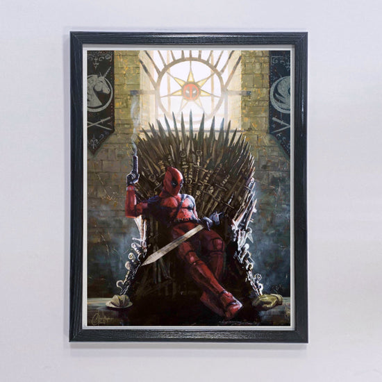 Deadpool on the Iron Throne Parody Art Print