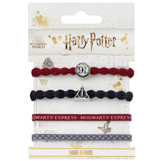 Load image into Gallery viewer, Deathly Hallows &amp;amp; Hogwarts Express Harry Potter Elastic Hair Band Set of 4
