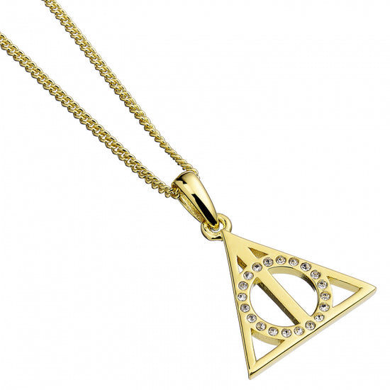 Deathly Hallows (Harry Potter) Crystal Elements Yellow Gold Necklace