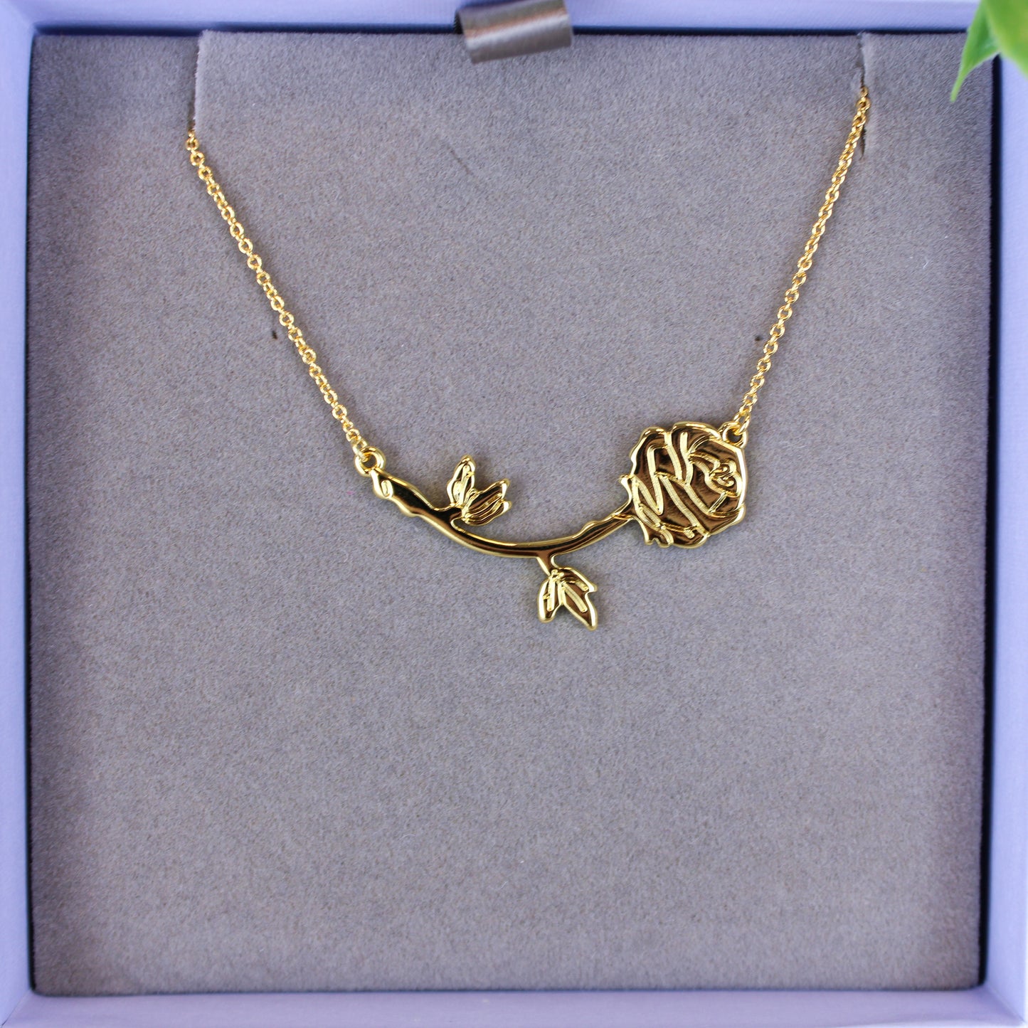 Enchanted Rose Beauty and the Beast Gold Necklace