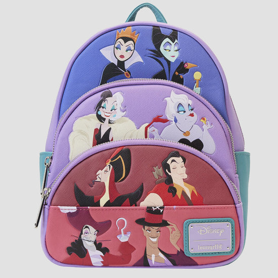 Disney Villains Color Block Triple Pocket Mini Backpack by Loungefly