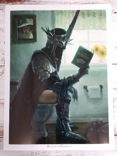 The Witch King (The Lord of the Rings) Bathroom Parody Art Print