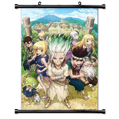 Load image into Gallery viewer, Senku Ishigami and Team (Dr. Stone) Fabric Wall Scroll
