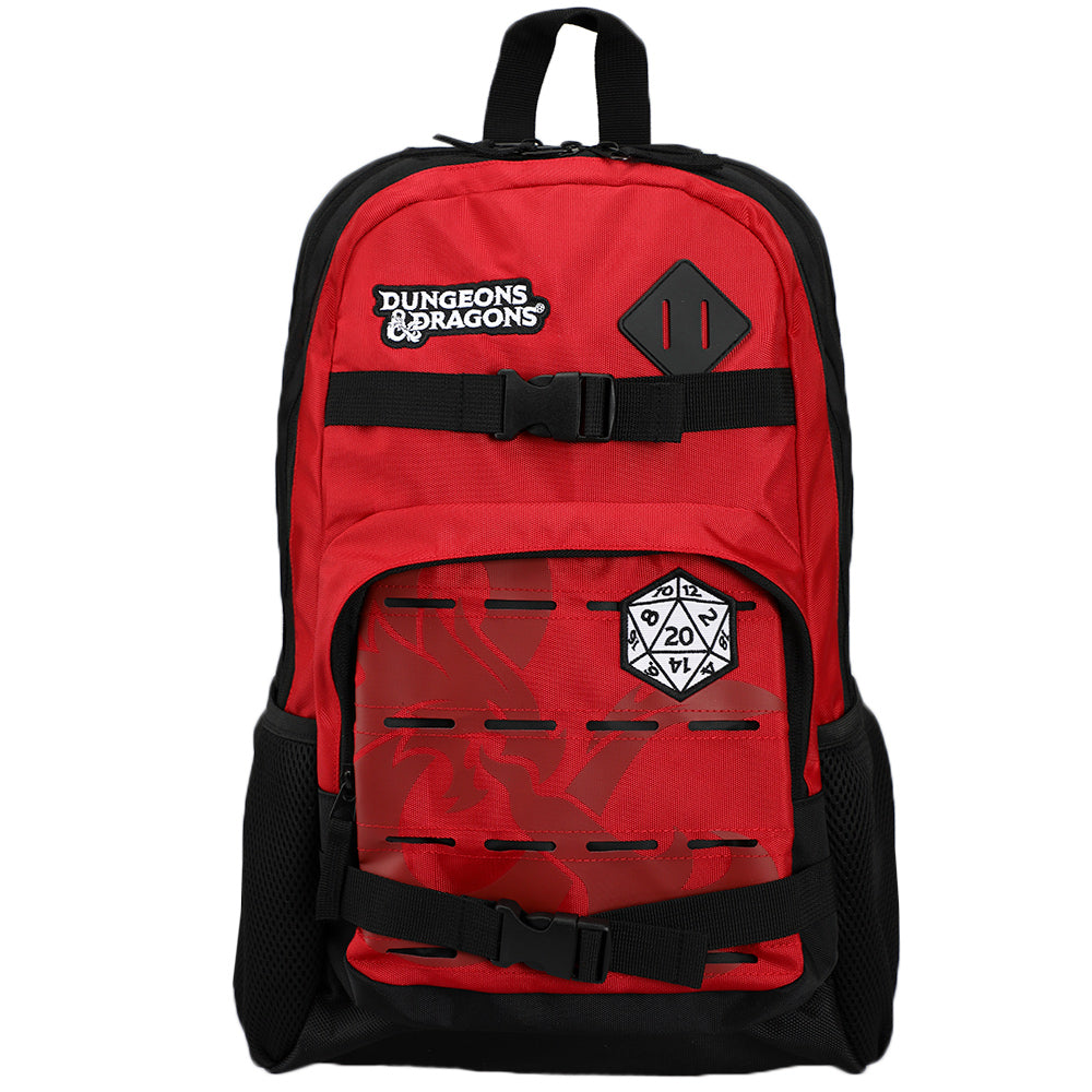 Load image into Gallery viewer, Dungeons &amp;amp; Dragons D20 Dice Red Skater Backpack
