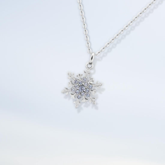 Frozen Blue Crystal Snowflake Necklace