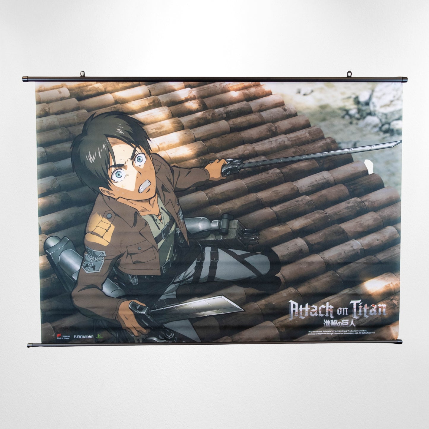 Eren Kneeling (Attack on Titan) Fabric Wall Scroll