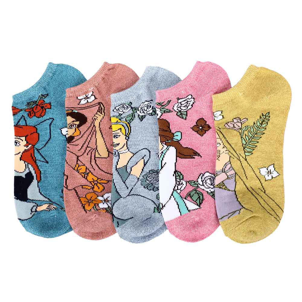 Disney Princesses Florals 5-Pack Women's Ankle Socks