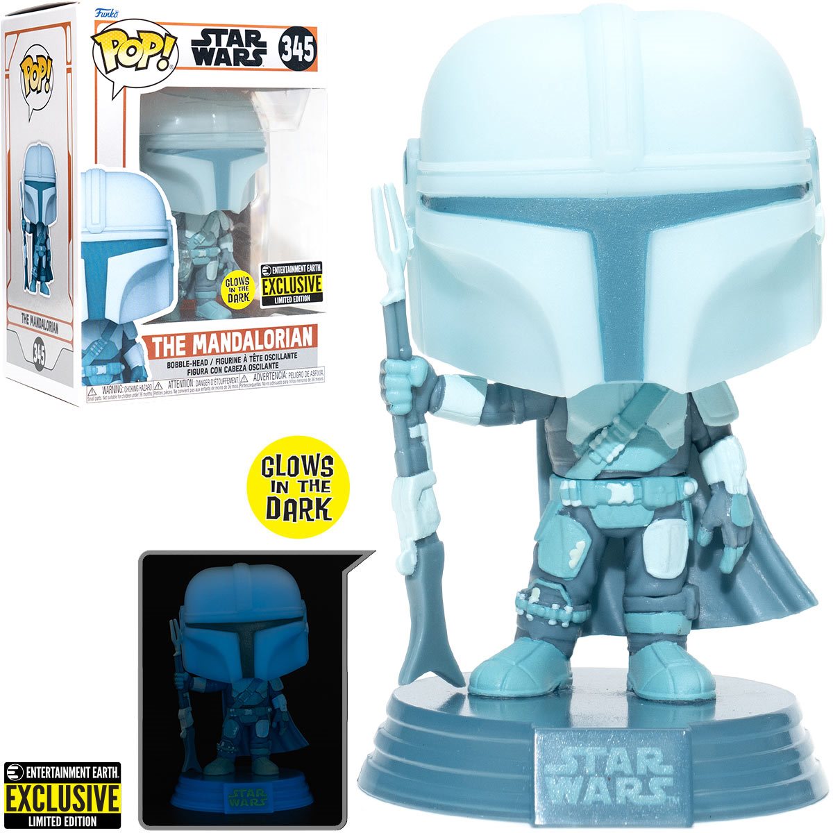 The Mandalorian (Hologram) Star Wars EE Exclusive Glow In The Dark Funko Pop!