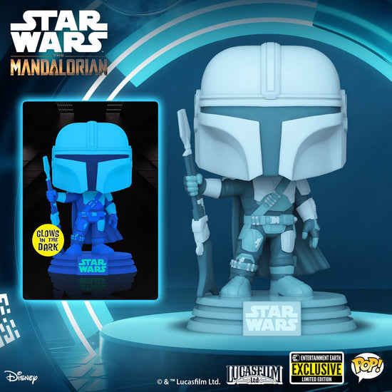 The Mandalorian (Hologram) Star Wars EE Exclusive Glow In The Dark Funko Pop!