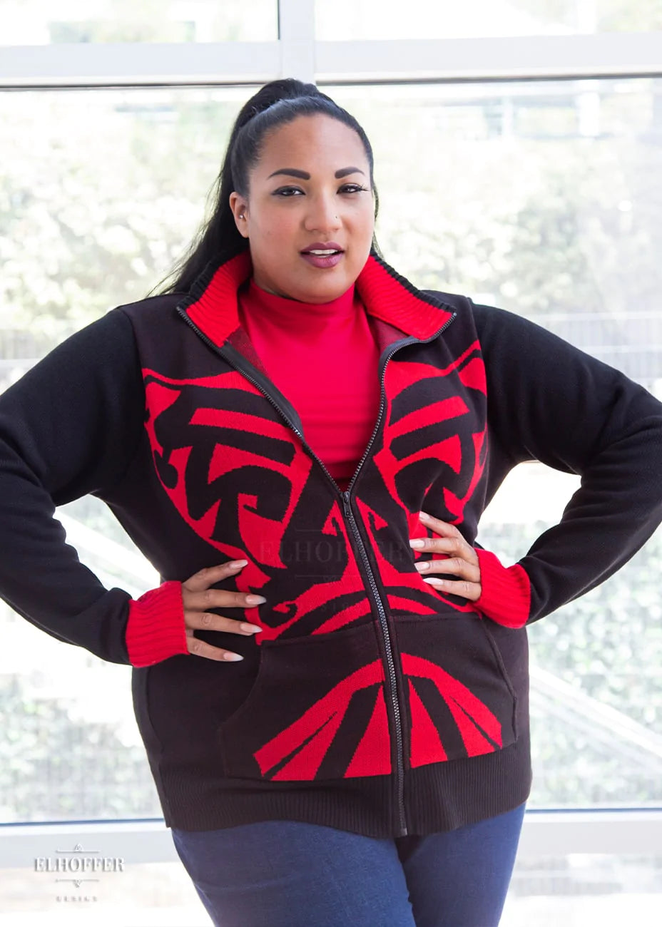 Load image into Gallery viewer, *Clearance* Galactic Shadow (Darth Maul) Star Wars Knit Jacket by Elhoffer Design

