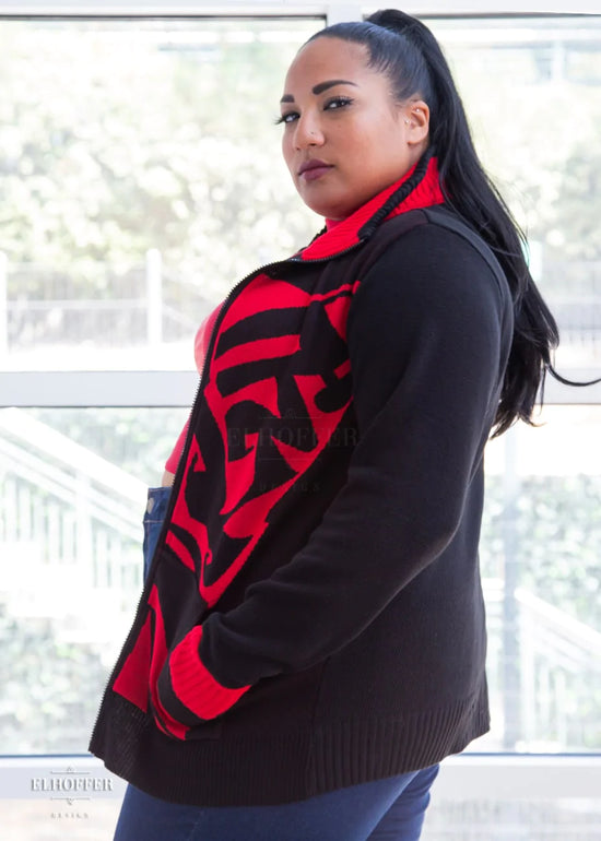 Load image into Gallery viewer, Galactic Shadow (Darth Maul) Star Wars Knit Jacket by Elhoffer Design
