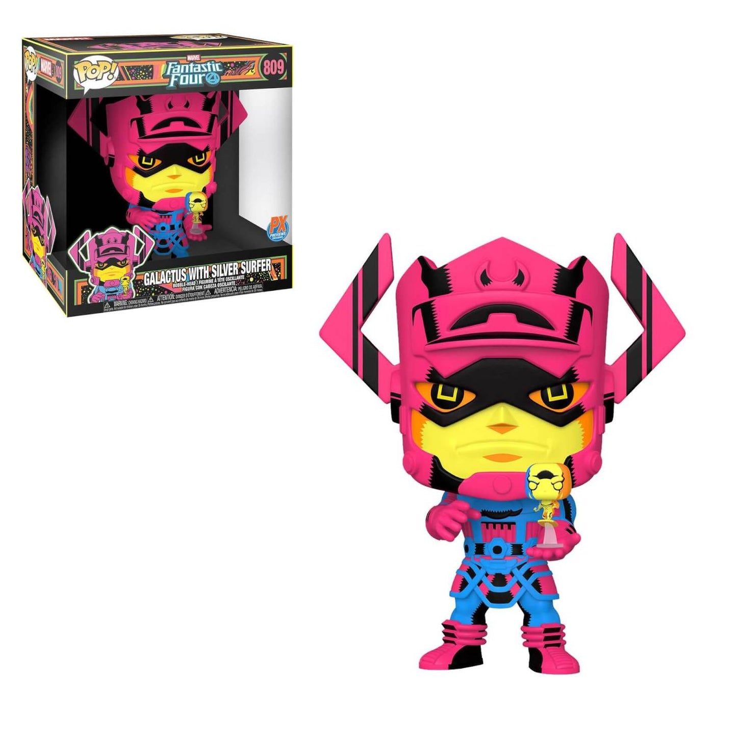 Galactus with Silver Surfer Blacklight Version (Marvel) 10" PX Exclusive Jumbo Funko Pop!